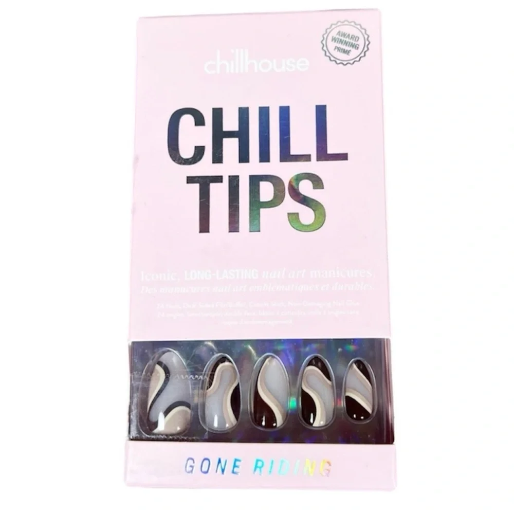 Chill Tips Gone Riding Neutral Browns Short Almond Press On Nails
